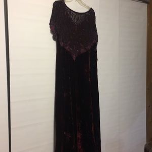 Dress  - burgundy velvet/seed pearls and sequins